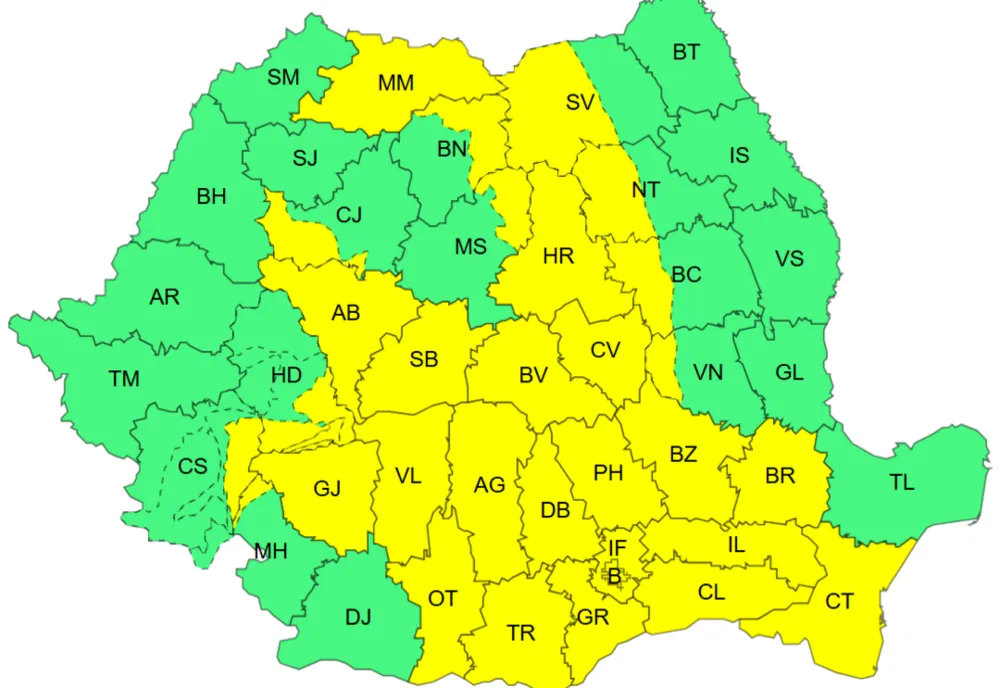 România, lovită de caniculă și furtuni violente: urmează temperaturi de 37 de grade, vijelii și grindină