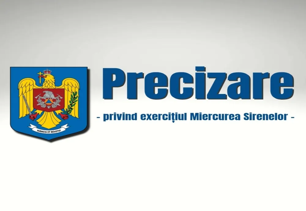 Exercițiul național „Miercurea sirenelor” a fost amânat!